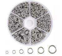 Zwenjuan 970 Stück Metall Sprungringe Set,6 Größen Jump Rings Spaltringe Metall kettenring Biegeringe 4-10 mm Schmuck herstellung Ringe für Schmuck Machen Armband Halskette Reparatur DIY (Silver)