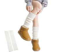 Zwenjuan Lange Gestrickt Beinwärmer,Beinstulpen aus Crochet Ballett Mädchen Beinlinge,Vintage Stricken Legwarmer,Cosplay Beinstulpen,Fashion Beinlinge für Ballett Fitness Yoga Frauen und Mädchen