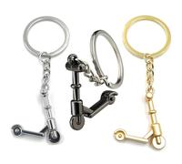 Zwenjuan Roller Scooter Schlüsselanhänger, 3 Stück, Metall, Gold, Silber, Schwarz, 3,1 x 9 cm, Unisex, Fahrzeug, für den besten Freund, Mama, Männer, Frauen, Kinder
