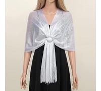 ZWEquipint Damen einfarbiger Schal und Schal mit Ring, weiches, atmungsaktives Polyester-Wickeltuch für Hochzeit, Party, Tanz, elegantes Mode-Accessoire für Frühling Sommer, 180 x 45 cm (Einheitsgröße