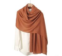 ZWEquipint Damen-Schal aus Baumwoll-Leinen, einfarbig, leicht, Warp-Stricken, modisches Accessoire für alle Jahreszeiten, 185 cm lang (11#Orange-Gelb)