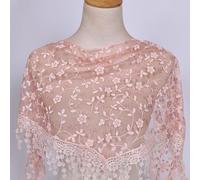 ZWEquipint Damen Spitzen-Dreieck-Schal, floraler koreanischer Stil, Schal, Wickeltuch, weich, atmungsaktiv, Polyester, Kopftuch für Frühling und Sommer, Mode, 70 x 190 cm (3# Schneeknospen)