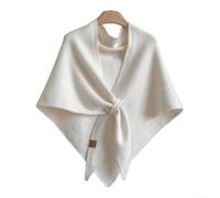 ZWEquipint Damen Strickschal aus gedrehtem Dreieck, weicher Polyester-Wollschal für den Winter, für den täglichen Gebrauch, Weinrot (Beige)