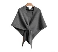 ZWEquipint Damen Strickschal aus gedrehtem Dreieck, weicher Polyester-Wollschal für den Winter, für den täglichen Gebrauch, Weinrot (dunkelgrau)