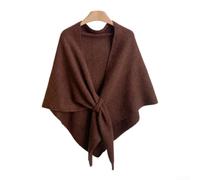 ZWEquipint Damen Strickschal aus gedrehtem Dreieck, weicher Polyester-Wollschal für den Winter, für den täglichen Gebrauch, Weinrot (Braun)