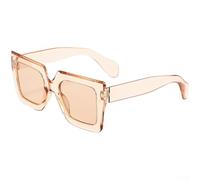 ZWEquipint Übergroße Sonnenbrille mit schwarzem Rahmen für Damen, UV400 und blaues Licht, leicht, quadratisch, modische Brille aus Polycarbonat (G)