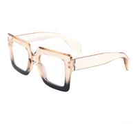 ZWEquipint Übergroße Sonnenbrille mit schwarzem Rahmen für Damen, UV400 und blaues Licht, leichte quadratische Polycarbonat-Brille (F)
