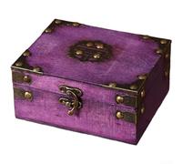 ZWEquipint Vintage-Aufbewahrungsbox aus Holz mit staubdichtem Deckel, Schmuckschatulle für Schreibtisch-Organisation, kleines Schmuckkästchen mit Metalllegierung für Heimdekoration, 13,5 x 10,5 x 6,5