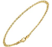 Zwillings-Panzerarmband 585 Gelbgold 19 cm Gold Armband Goldarmband