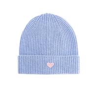 Zwillingsherz 100% Kaschmir Umschlag-Mütze mit Herz-Patch - Strickmütze - Hochwertige Wintermütze One Size - Weiche & warme Beanie für Damen - Premium Qualität für Herbst, Winter & Frühling