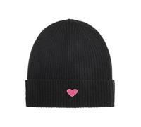 Zwillingsherz 100% Kaschmir Umschlag-Mütze mit Herz-Patch - Strickmütze - Hochwertige Wintermütze One Size - Weiche & warme Beanie für Damen - Premium Qualität für Herbst, Winter & Frühling
