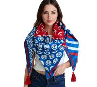 ZWILLINGSHERZ Anker Wellen Dreiecks-Tuch im maritimen Design und Streifen Mode-Tuch 3014D-0703-15 Blau/Rot/Weiß