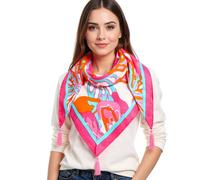 Zwillingsherz Dreieckstuch "Big Flower" in Pink - (L)200 x (B)95 cm - 42% | Damen Schals Tuecher