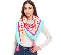 Zwillingsherz Viereckstuch "Blumentraum" in Bunt - (L)130 x (B)130 cm - 33% | Damen Schals Tuecher