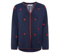 Zwillingsherz Bluse "Gestickte Herzen" in Dunkelblau - 40% | Damen Blusen