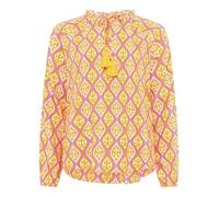 Zwillingsherz Bluse, Langarm, Damen Shirt bunt Boho Muster (DE/NL/SE/PL, Alphanumerisch, L, XL, Regular, Regular, Mittelorange)