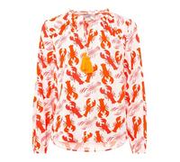 Zwillingsherz Bluse, Langarm, Damen Shirt bunt Boho Muster (DE/NL/SE/PL, Alphanumerisch, L, XL, Regular, Regular, Rot)