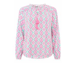 Zwillingsherz Bluse, Langarm, Damen Shirt bunt Boho Muster (DE/NL/SE/PL, Alphanumerisch, L, XL, Regular, Regular, Mittelpink)