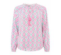 Zwillingsherz Bluse, Langarm, Damen Shirt bunt Boho Muster (DE/NL/SE/PL, Alphanumerisch, S, M, Regular, Regular, Mittelpink)