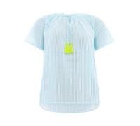 Zwillingsherz Bluse "Neon Streifen" in Hellblau - 66% | Größe L/XL | Damen Blusen