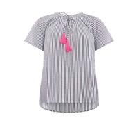 Zwillingsherz Bluse "Neon Streifen" in Weiß - Größe S/M | Damen Blusen