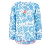 ZWILLINGSHERZ Damen Baumwoll-Bluse Sommer-Bluse "Schmetterling" mit Blumen-Muster 33213-87 Blau/Grün XL