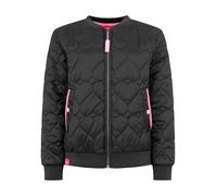 Bomberjacke ZWILLINGSHERZ "Be Happy", Damen, Gr. S, schwarz, Steppware, Obermaterial: 100% Polyester, regular fit kurz, angesetztes Bündchen, Jacken Bomberjacke, modisch, Kontrastdetails, regular fit,