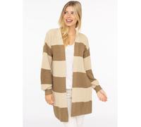Zwillingsherz Cardigan "Blockstreifen" in Beige - 60% | Damen Pullover Cardigans