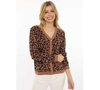 Zwillingsherz Cardigan "Gestrickter-Leo" in Hellbraun - Größe S/M | Damen Pullover Cardigans