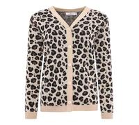 Strickjacke ZWILLINGSHERZ ""Gestrickter-Leo"", Damen, Gr. L/XL, beige, Strick, Obermaterial: 100% Baumwolle, Strickjacken Strickjacke, mit Knöpfen, mit Leomuster aus reiner Baumwolle (65958200-L) beig