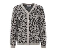 Zwillingsherz Cardigan "Gestrickter-Leo" in Grau - Größe L/XL | Damen Pullover Cardigans