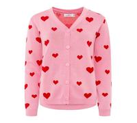 Zwillingsherz Damen Cardigan - Strickjacke mit Herz Print - 100 % Baumwolle - Weiche Strickjacke mit Knopfleiste - Stylischer Look für Frühling, Herbst & Winter - Bequeme Loungewear