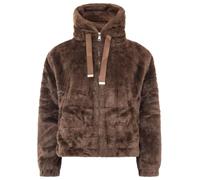 Zwillingsherz Damen Fake Fur Jacke mit Kapuze - kuschelige Kunstfelljacke aus weichem Teddy-Fleece