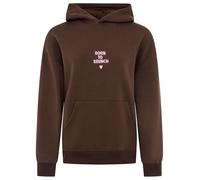 Zwillingsherz Damen Hoodie mit Born to Brunch Stickerei und Backprint - Moderner Kapuzenpullover mit Brunch Club Coffee Please! Schriftzug, Croissant Motiv und lässigem Streetwear Design