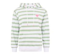 Zwillingsherz Damen Hoodie mit Kapuze - Gestreifter Kapuzenpullover mit Herzmotiv - Kuscheliger Oversize Pullover - Weicher Sweatshirt Look für Frühling, Herbst & Winter - Loungewear Mode