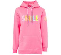 Zwillingsherz Damen Hoodie Sweatshirt, Pulli mit Smile-Design Kapuze (DE/NL/SE/PL, Alphanumerisch, L, Regular, Regular, Pink)