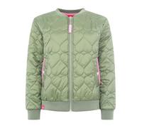 Bomberjacke ZWILLINGSHERZ "Be Happy", Damen, Gr. XL, grün (tannengrün), Steppware, Obermaterial: 100% Polyester, regular fit kurz, angesetztes Bündchen, Jacken Bomberjacke, modisch, Kontrastdetails, r