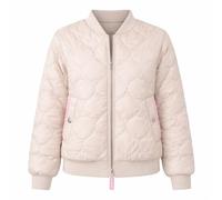 Bomberjacke ZWILLINGSHERZ ""Be Happy"", Damen, Gr. XL, new beige, Steppware, Obermaterial: 100% Polyester, regular fit kurz, angesetztes Bündchen, Jacken Bomberjacke (40321811-XL) new beige