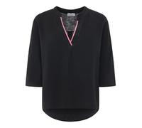 Zwillingsherz Damen Musselin Bluse Tunika Uni - Luftige Longbluse aus 100% Baumwolle - Sommer Shirt mit V-Ausschnitt und 3/4 Arm - Leichtes Oversize Oberteil für Freizeit Urlaub Strand