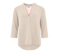 Zwillingsherz Damen Musselin Bluse Tunika Uni - Luftige Longbluse aus 100% Baumwolle - Sommer Shirt mit V-Ausschnitt und 3/4 Arm - Leichtes Oversize Oberteil für Freizeit Urlaub Strand