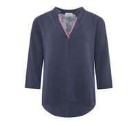 Zwillingsherz Damen Musselin Bluse Tunika Uni - Luftige Longbluse aus 100% Baumwolle - Sommer Shirt mit V-Ausschnitt und 3/4 Arm - Leichtes Oversize Oberteil für Freizeit Urlaub Strand