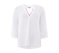 Zwillingsherz Damen Musselin Bluse Tunika Uni - Luftige Longbluse aus 100% Baumwolle - Sommer Shirt mit V-Ausschnitt und 3/4 Arm - Leichtes Oversize Oberteil für Freizeit Urlaub Strand