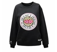 Sweatshirt ZWILLINGSHERZ, Damen, Gr. S/M, blau (navy), Sweatware, Obermaterial: 50% Baumwolle, 50% Polyester, bedruckt, comfort fit hüftlang, Rundhals, Bündchen, Sweatshirts Sweatshirt, Rundhalsaussch