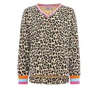 Zwillingsherz Sweatshirt "Leo allover Neon Kante" in Beige - 47% | Größe L/XL | Damenpullover