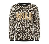 Strickpullover ZWILLINGSHERZ ""Wild"", Damen, Gr. S/M, gold, Strick, Obermaterial: 70% Polyacryl, 30% Wolle, gemustert, mehrfarbig, Rundhals, Pullover Strickpullover, Rundhals Ausschnitt, Pailletten M