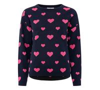 Zwillingsherz Damen Pullover - Sweater mit Herz Print- 100% Baumwolle - Weicher Strickpullover - Stylisch für Alltag, Herbst & Winter
