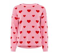 Zwillingsherz Damen Pullover - Sweater mit Herz Print- 100% Baumwolle - Weicher Strickpullover - Stylisch für Alltag, Herbst & Winter