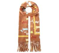 Zwillingsherz Damen Schal Damen Hund Katze Muster Trend flauschiger Frauenschal Accessoire Schals und Tücher modischer Begleiter