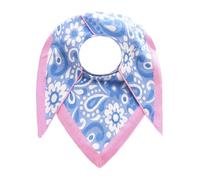 Dreieckstuch ZWILLINGSHERZ ""Blumige Aussichten"", Damen, blau pink, Strick, Materialmix, gemustert, mehrfarbig, Modetücher, Florales Muster, Kante Uni, Strick (13360124-0) blau pink