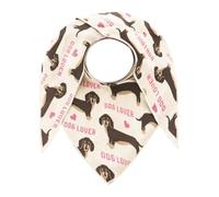 Zwillingsherz Damen Schal Dreieckstuch Dreieckschal Modell Paisley, Teddy Herz, Dog lover, Teddy schal, oops, H mit Rand,kuschelig weich Baumwolle Polyester großes warmes Halstuch Herbst Winter